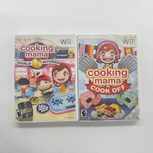Nintendo Wii Cooking Mama World Kitchen + Cook Off Bundle CIB Tested